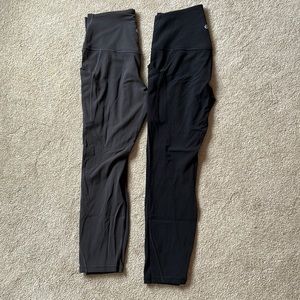 2 Set Lot Lululemon Align Legging with Pockets 25” Black & Graphite Grey Size 8